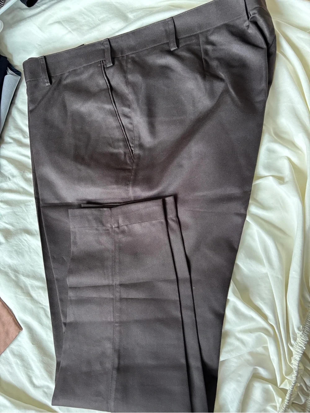 Men’s Sarvaiya Beige Striped Formal Shirt & Brown Dress Pants Set – New NWOT